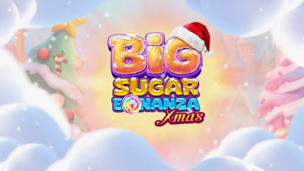 Tampilan visual slot Big Sugar Bonanza Xmas dengan tema permen dan monster lucu